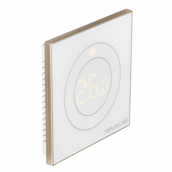 Терморегулятор электронный Теплолюкс Solus Zen Wi-Fi Белый с золотой рамкой