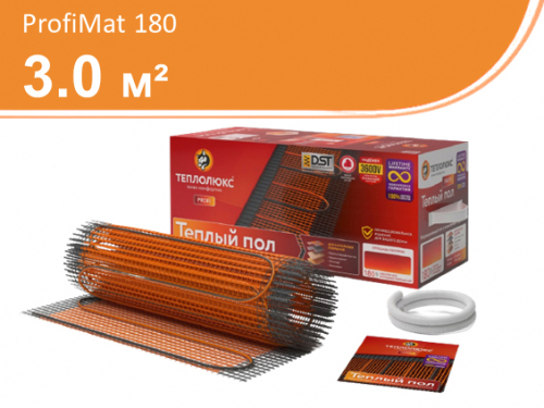 540 ВТ - 3,0 КВ.М. "ТЕПЛОЛЮКС" PROFIMAT НАГРЕВАТЕЛЬНЫЙ МАТ ДЛЯ ТЕПЛОГО ПОЛА