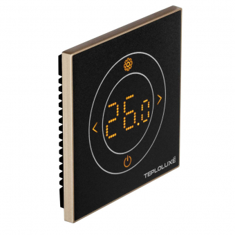 Терморегулятор электронный Теплолюкс Solus Zen Wi-Fi Черный с золотой рамкой